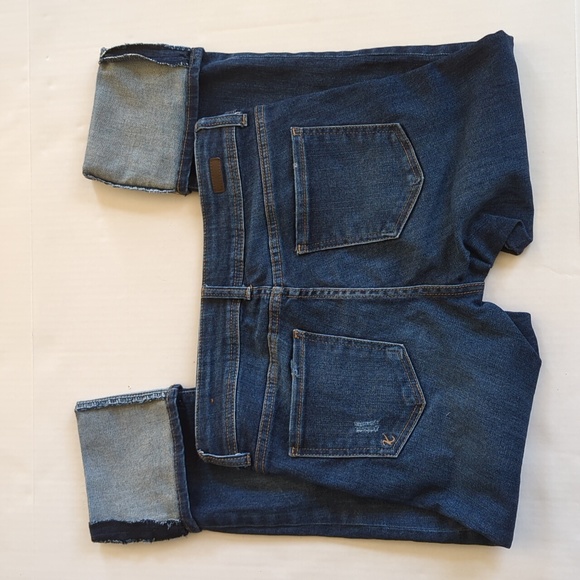 Kut from the Kloth Cameron Straight Leg Distressed Rolled Hem Jeans 4 Blue - Picture 7 of 16